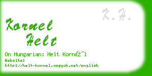 kornel helt business card